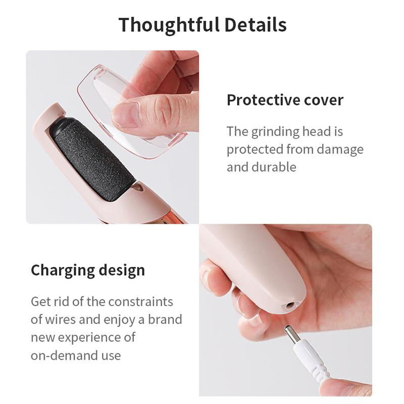 Varolan Electric Foot Grinder, Rechargeable Foot Callus Remover, Electric Foot Callus Remover Kit Foot File, Cordless Pedicure Machine, Portable Foot Files Cleaning Tool for Home and Travel, Mother'S Day Gift, Valentine'S Day Gift