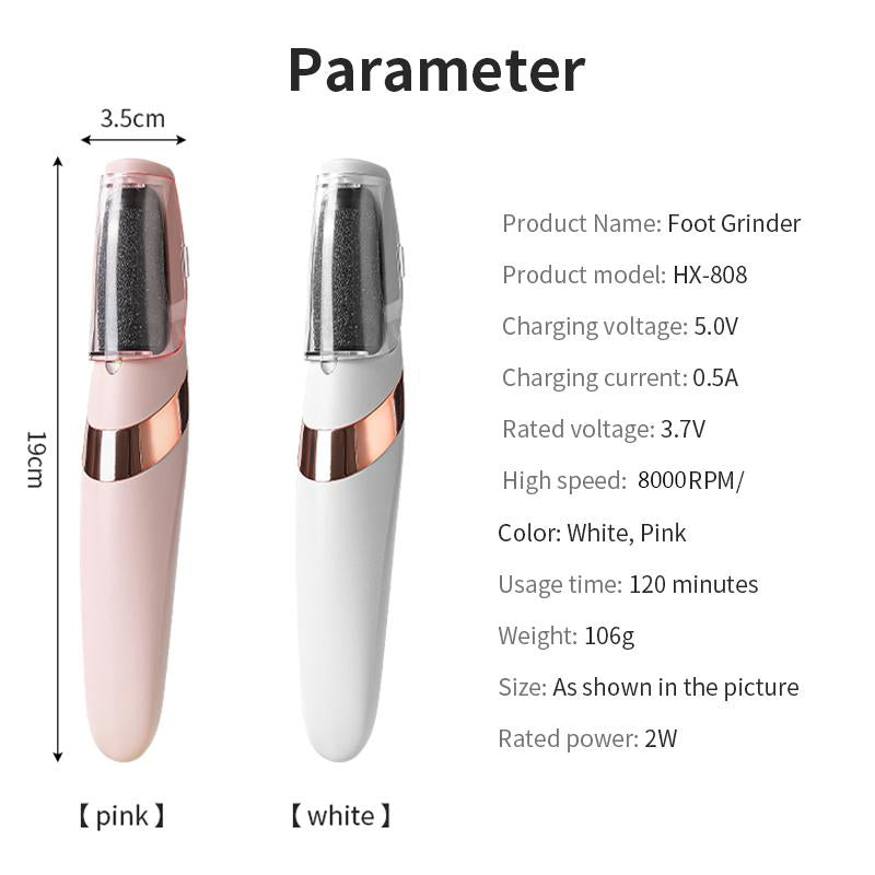 Varolan Electric Foot Grinder, Rechargeable Foot Callus Remover, Electric Foot Callus Remover Kit Foot File, Cordless Pedicure Machine, Portable Foot Files Cleaning Tool for Home and Travel, Mother'S Day Gift, Valentine'S Day Gift